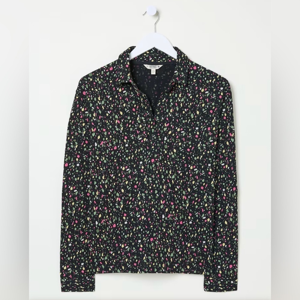 Fat Face Black Floral Top Dark Whimsigoth Size 12